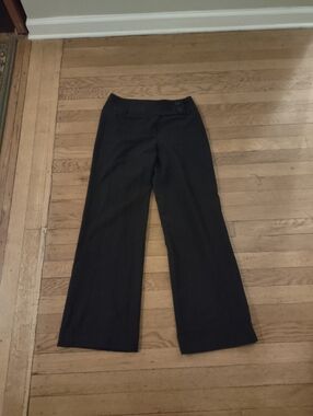 black wide leg slacks with flap button closure from dalia collection size 4P